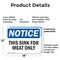 Signmission This Sink For Meat Only, 18 in W x Rectangle, Plastic OS-2PACK-NS-P-1218-L-16706 - alternate 8